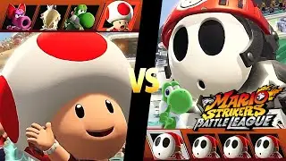 Mario Strikers Battle League Team Toad vs Team Shy Guy at Planetoid