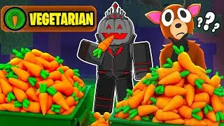 I Survived 99 Nights in the Forest With NO MEAT roblox...