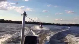 wakeboard first steps   50HP outboarder on Quicksilver 470
