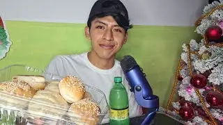 ASMR MUKBANG COMIENDO PANES RELLENOS DE QUESO 🎄