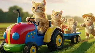 👉 Farmer Cat Family Story 😍 Father & Mother Working Hard | Kids Bring Food | Tractor Life