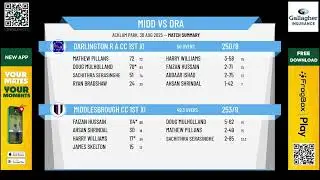 Middlesbrough CC 1st XI v Darlington R A CC 1st XI
