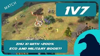 aoe4 - 1vs7  Zhu xi with +200% Eco and military boost!