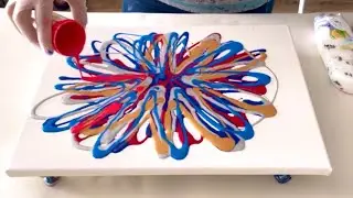 Dutch Pour Union Jack 🇬🇧 AMAZING CELLS 🇬🇧 acrylic paint pour, abstract fluid art