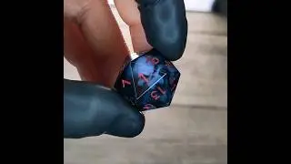 D20 dice for dnd with a light grey skull inside and red resinwww.DiceAndGame.comDice set dnd D&D