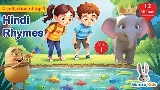 Top Hindi Nursery Rhymes | 12 Minutes Kids Songs Compilation | Bumzo Kids