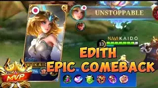 Edith Tank Gameplay Na Comeback Pa💪. #TopglobalGameplay #Mlbb #EdithGameplay