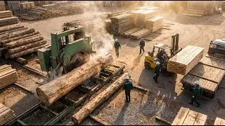 This Factory Turns Giant Logs Into Luxury Furniture | Full Sawmill Tour