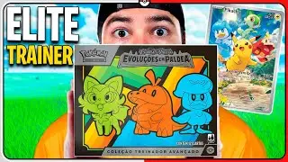Abri a ELITE TRAINER BOX Evoluções em Paldea com CARTAS POKÉMON TCG do PIKACHU (Treinador Avançado)