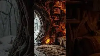 Treehouse Bedroom in a Blizzard 🌨️🌲 | Ambiance, Sleep Aid #winterasmr
