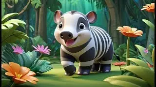 Tapir Stripes Go Waddle Waddle Waddle | Animal Nursery Rhyme | Kids Songs | Baby Music