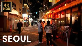 Seoul Sunset to Night Walk | Danggok to Sharosu-gil | Korea [4K HDR]