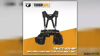 TOUGHBUILT TBCT1015P 5pc Pro Contractor Tool Belt Set Waist Bag Belt Shoulder Strap Power Tool Acce
