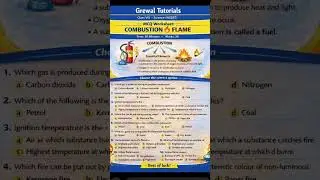 combustion and flame class viii science worksheet ncert based # learn science #learn viii science