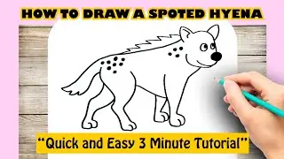 How to Draw A SPOTED HYENA Easy Step by Step