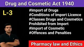 Drug and Cosmetic Act 1940 and New Amendments (Import of Drugs)