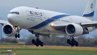 [FullHD] El Al Boeing 777-200(ER) landing & takeoff at Geneva/GVA/LSGG