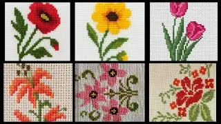 Beautiful floral Cross stitch embroidery designs for beginners