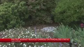 Protest against reduced charges for vandalized San Rafael church statue