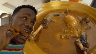 THE BEST Street Food in Ghana Guinea FOWL Palm Nut SOUP | Food Tour in Accra
