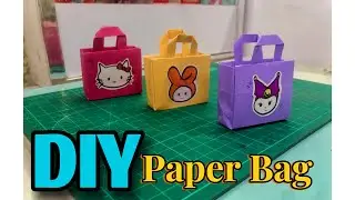DIY Paper Sanrio Bag Tutorial ✂️🛍 | Easy & Cute Handmade Paper Gift Bag | Origami Bag Craft #sanrio 