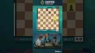 Магнус Карлсен теряет свою ферзь, но всё равно выигрывает партию против Фабиано Каруаны