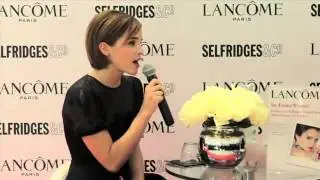Emma Watson launches her Lanc&ocirc;me Rouge in Love collection at Selfridges