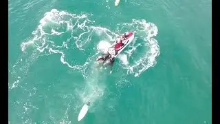 Surfer snaps leg in epic Sydney surf at Bronte; wild drone footage of rescue!