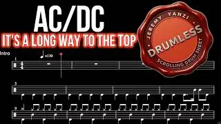 ACDC - It's a Long Way to the Top - Drumless (with scrolling drum score)