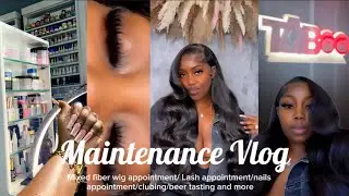 MAINTENANCE VLOG|| Mixed Fiber Lace Wig Install| Lash & Nails Appointment| Taboo Kingston