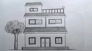 Eaay House drawing | Big house drawing | How to draw house | Art video