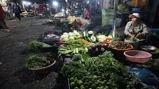 Many Yummy Different Various Street Food @Phsa Kandal - Night Food Market in Town