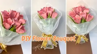 DIY Paper Flower Bouquet 🌷| Perfect Origami Tulip Flowers for Room Decor and Gift #diygift