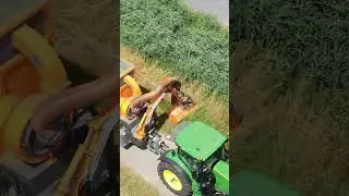 Mowing and suction in one smooth motion 💨🚜   #tractor #Vergemaintenance #vandaele