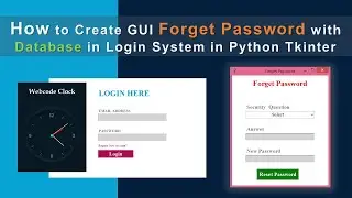 How to Create GUI Forget Password with Database in Login System in Python Tkinter 