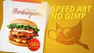 SPEED FLYER ART - CRIANDO FLYER DE LANCHONETE NO GIMP #speedart