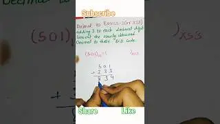 decimal to excess 3 code conversion #numbersystem #computerscience #shorts