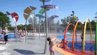 Aquajeux Waterfall at Dollard St-Laurent Park in Montreal