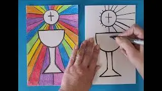 How to draw a First Holy Communion picture for a card @artmakeslifemeri