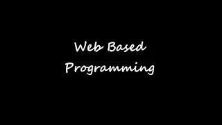 Intro to Web-Based Programming