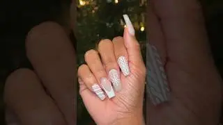 Winter Nail Art Inspo 💅🏽#naildesign #holidaynails #whitenails #snowflakenails #acrylicnails