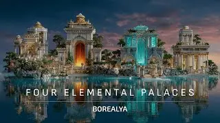 The Four Elemental Palaces ✨ Fire, Water, Earth & Air | Luxurious Fantasy Ambience for Relaxation