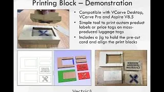 Vectric | Live Stream - Print Block Demonstration (User Group 2016)