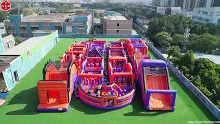 T7-1814D New arrival giante inflatble obstacle course/challenge run😀