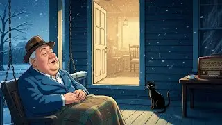 Soft Oldies & Night Snow Jazz — A Quiet Moment on the Porch with a Friend ❄️🐈