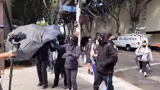 Protesters in Los Angeles outside Wi Spa harassed and threatened by violent Antifa Mob.