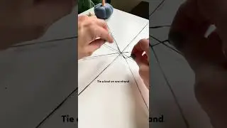 DIY Spiderweb with floss 🕸️ #sustainableliving #halloweendecor #ecohalloween