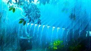 Heavy Rainfall & Powerful Thunder in a Cozy Cabin Help You Sleep Soundly and Recharge Your Energy