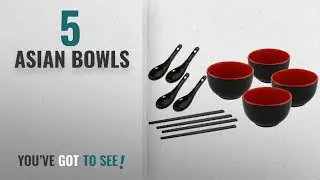 Best Asian Bowls [2018]: KOVOT Asian Cuisine Ceramic Serving Bowl Set - Includes (4) 20-Ounce Bowls,