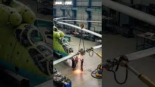 Fiery creation: Massive helicopter rotor blades #shorts #aviation #welding #heavyaircraft #epictech